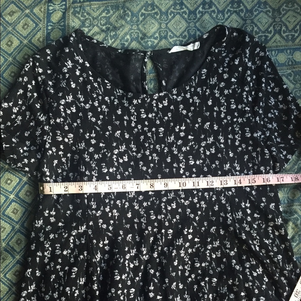 Lush Black and White Floral Dress